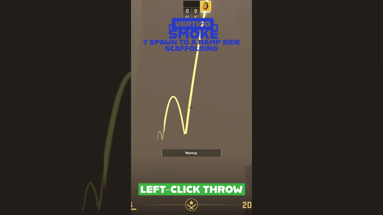 Vertigo T Spawn to A Ramp Side Scaffolding Smoke in CS2 