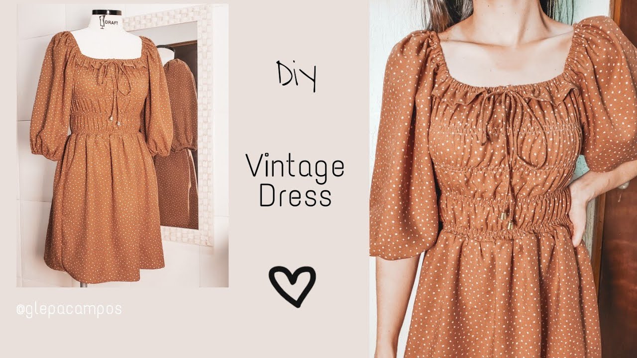 VESTIDO RETRÔ COM LASTEX, sem molde,  muito fácil #parainiciantes