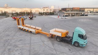 Lowbed Trailer Extendable, Aluminum Side Walls, Container Locks