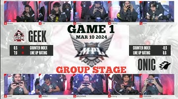 ONIC vs GEEK FAM Game 1 Regular Season MPL ID S13