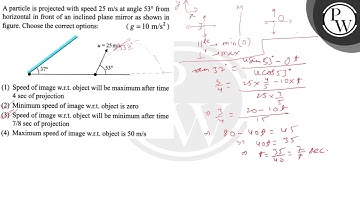 A particle is projected with speed \( 25 \mathrm{~m} / \mathrm{s} \...