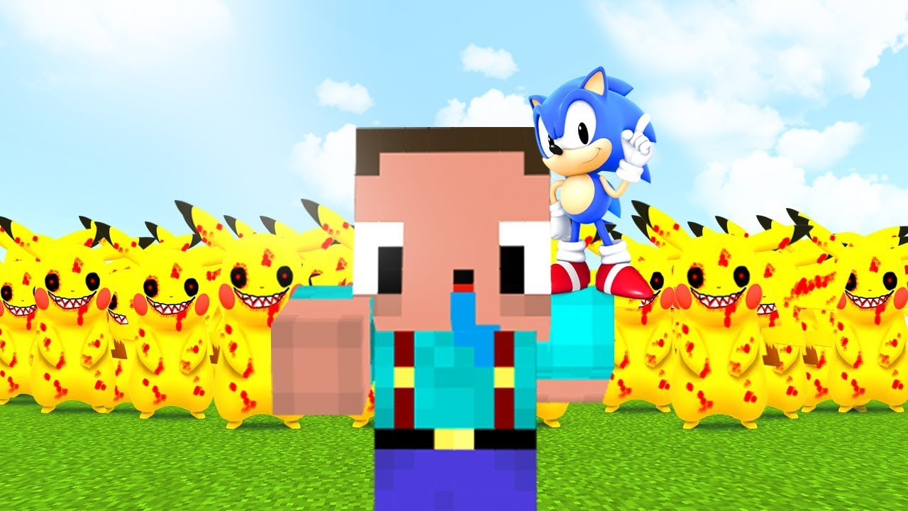 PROTEGE A SONIC DE PIKACHU.EXE EN MINECRAFT - RETO DE LA BASE VS APOCALIPSIS EN MINECRAFT gameplay español transistor