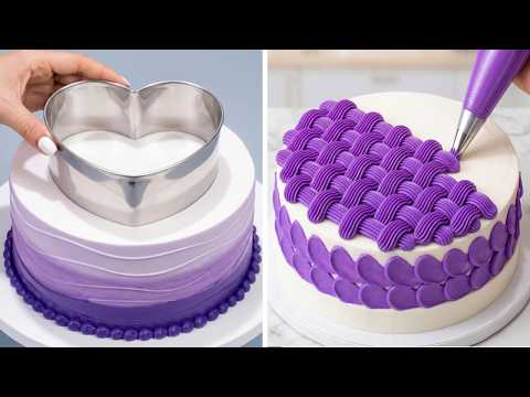 Top 36 So Easy Cake Decorating Ideas | Satisfying Purple Buttercream Cake Piping Tips & Tricks