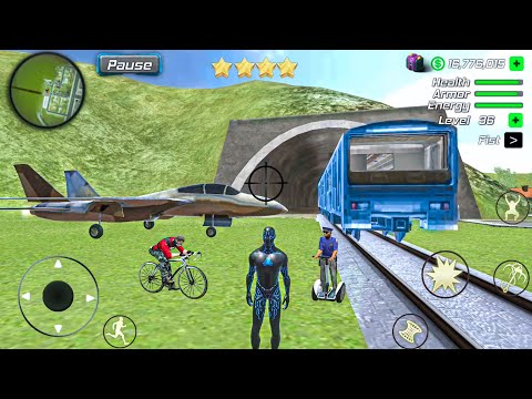 Black Hole Rope Hero Vice Vegas - F14 Tomcat at Train Station #4 - Android Gameplay