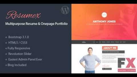 Preview ResumeX - Multipurpose Resume and One Page Portfolio