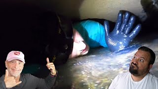 Divers React to Tight Cave Flooding and Alone