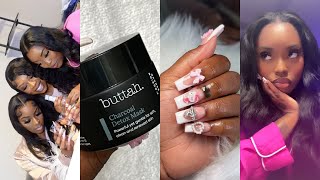 VLOG: Hello Kitty Nails, Installing Seamless Clip Ins, Girls Night, New Skincare Product &amp; more