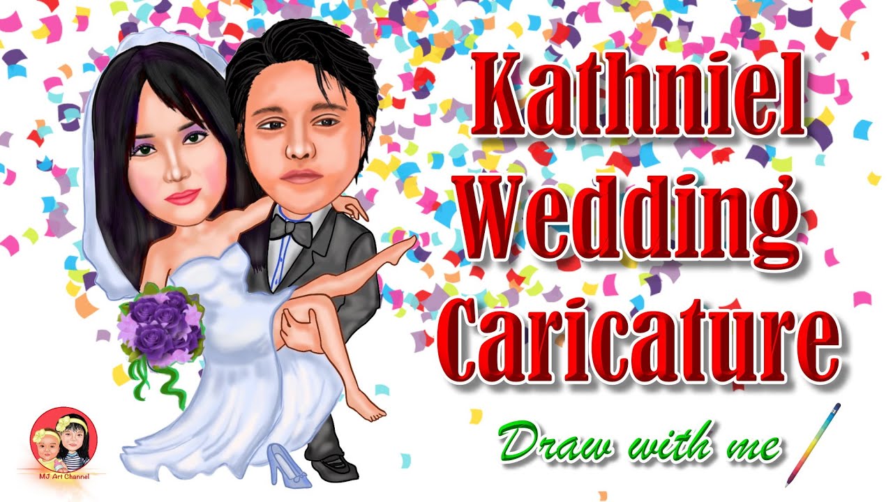 Kathniel Wedding Caricature Draw With Me Procreate Youtube