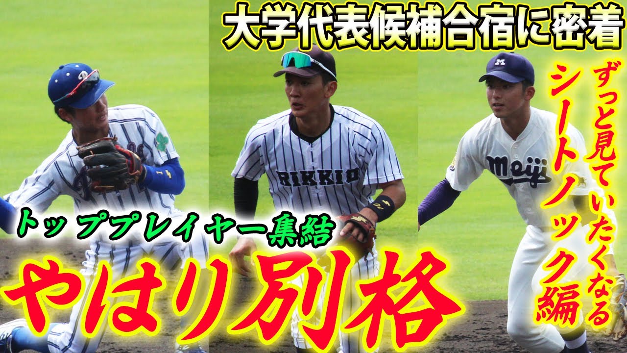 【名手揃い】奈良間に山田、宗山など大学トップクラスが魅せる華麗な守備！ハイレベルな合宿に密着