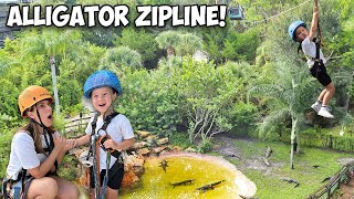 🚨MY 3yr OLD TODDLER ZIPLINES OVER THOUNSANDS OF ALLIGATORS! 🐊