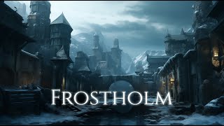 Cold Winter Fantasy Town Ambience and Music | Frostholm  cold northern town #ambientmusic