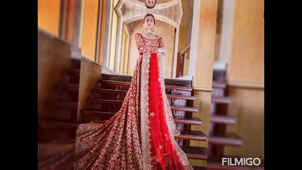 long tail bridal lehnga ❤️❤️❤️ beautiful bridal gown and long tail 