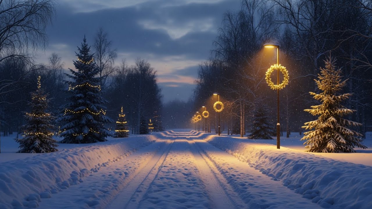 WINTER LANTERN PATH LET THE SNOW CALM YOU DOWN