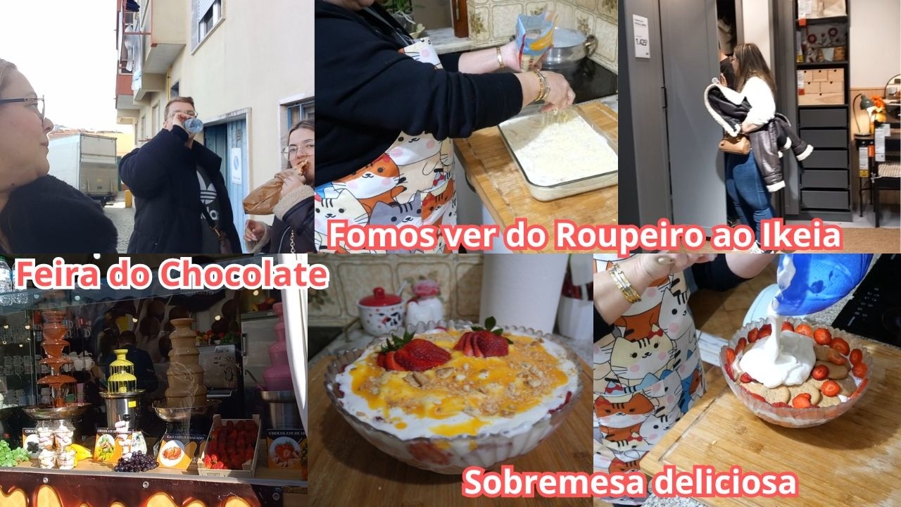 VLOG DOIS DIAS COM A GENTE// FOMOS VER A FEIRA DO CHOCOLATE// FIZ DELICIA DE BOLACHA E MORANGO