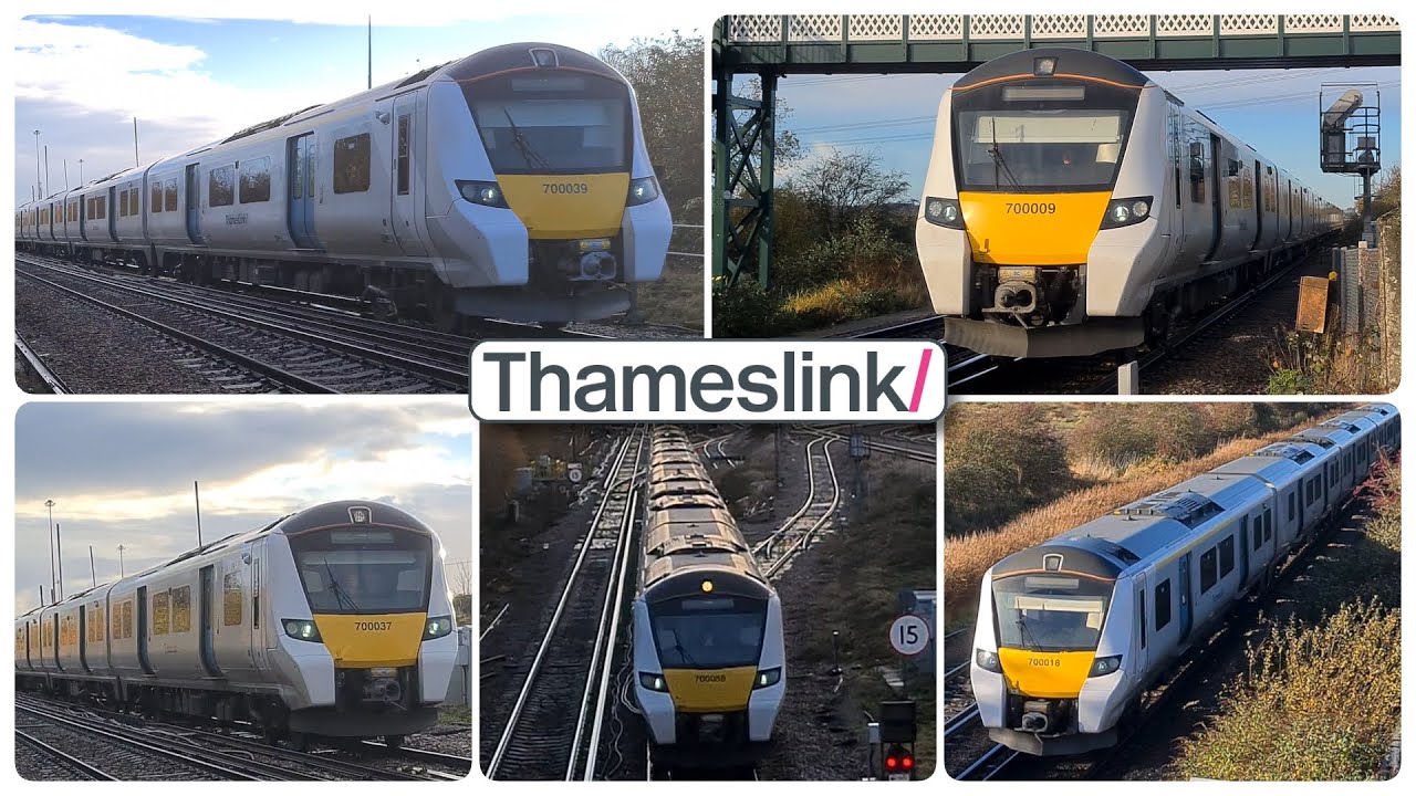 Thameslink Class 700s at Hoo Junction on the North Kent Line.