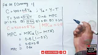 marginal propensity to consume ( MPC) || Macroeconomics ||