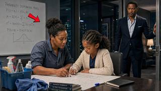 Billionaire Caught a Janitor Secretly Teaching His Daughter Math Her Past Stunned Him