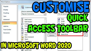 HOW TO CUSTOMISE THE QUICK ACCESS TOOLBAR IN MICROSOFT WORD, POWERPOINT AND EXCEL - UPDATED 2020