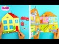 🏠🚗👩👨👶SIMPLE DOLLHOUSE OF PAPER FOR KIDS HANDMADE FOR PAPER DOLLS