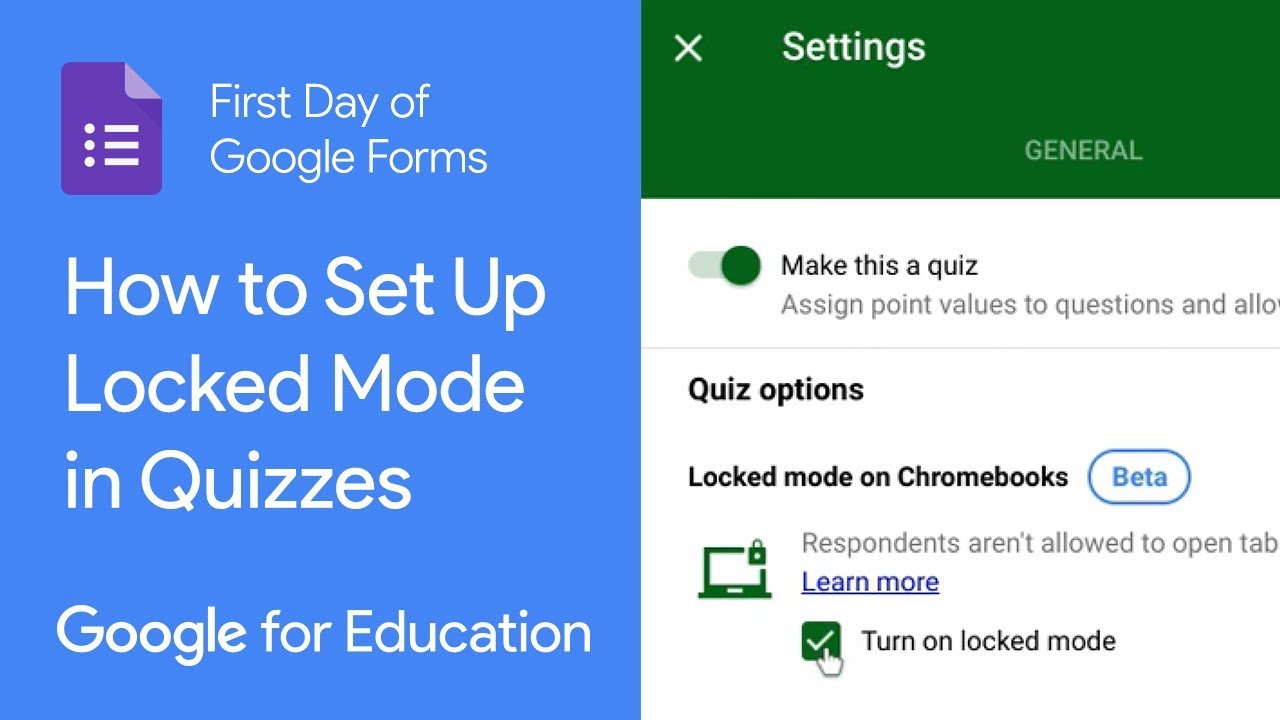 Set Up Locked Mode In Quizzes First Day Of Google Forms Youtube