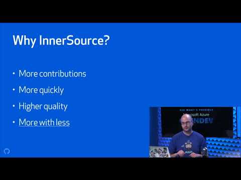 Azure OpenDev 10.2017: Clip 1 of Getting started w/ InnerSource: open source workflows in enterprise - Azure OpenDev 10.2017: Clip 1 of Getting started w/ InnerSource: open source workflows in enterprise