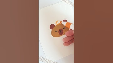 Lesson 05 Learn to Draw Capybara Cute orange on head funny , marker drawing #capybaradrawing