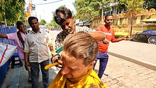 $3 Indian Street Haircut in Bodh Gaya - He's Been Cutting Hair on the Street for 23 years