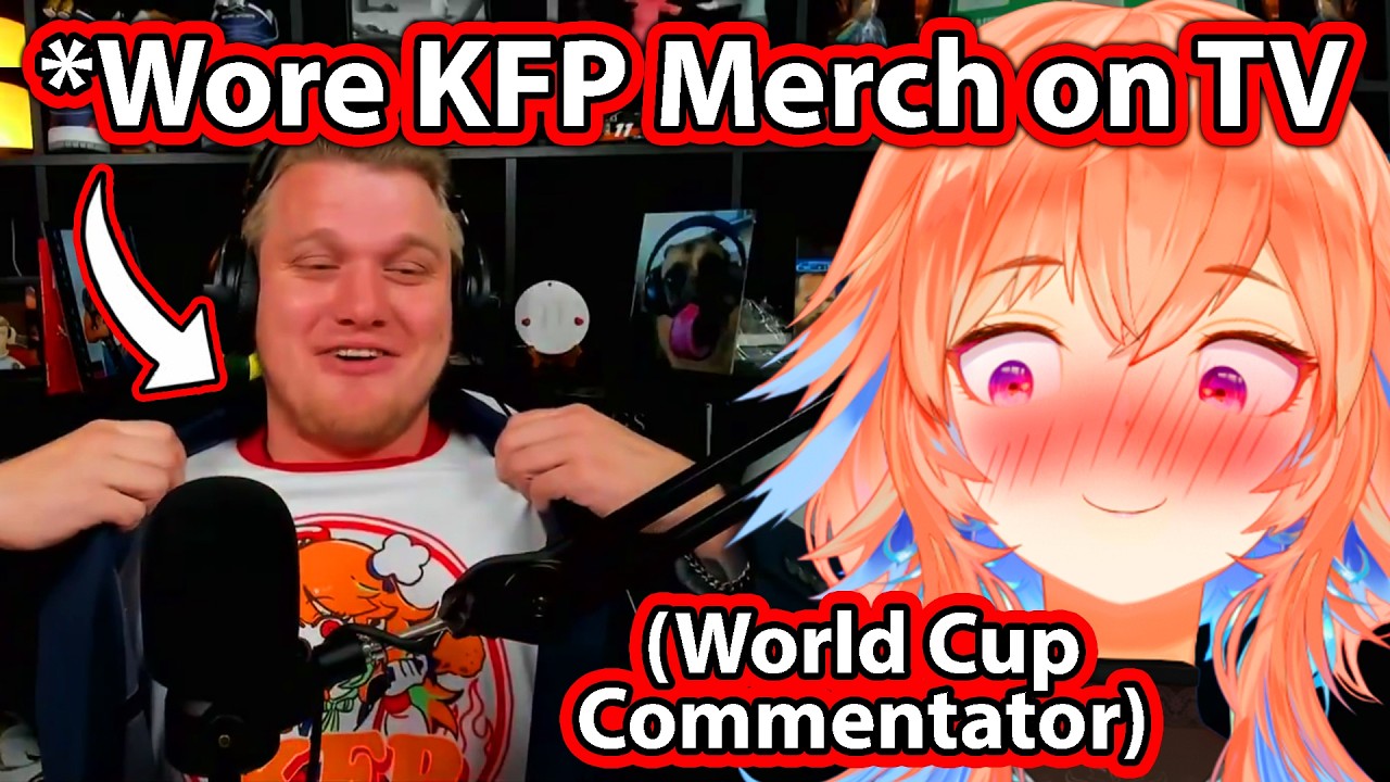 Kiara Saw World Cup Commentator Wore KFP Merch on Television 【Hololive】