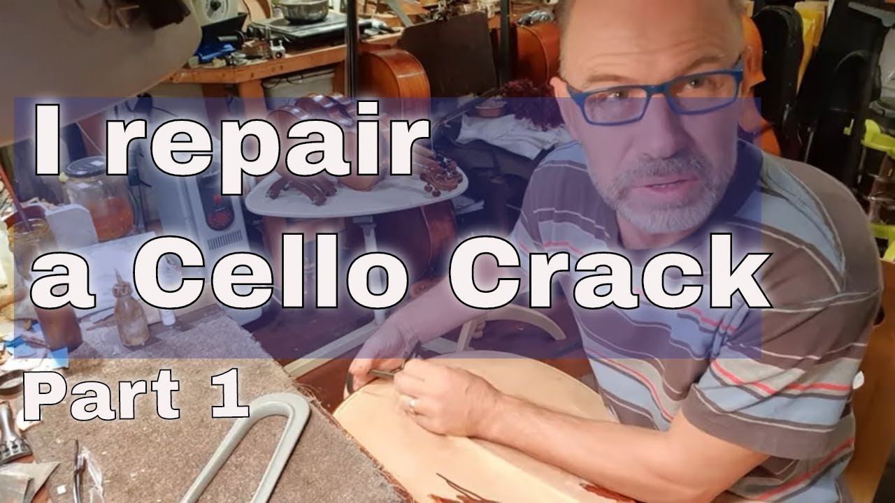 Я ремонтирую трещину на виолончели. Часть 1 из 2