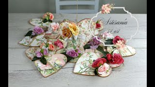 DECORAMOS CORAZONES VINTAGE CON RAMOS DE FLORES