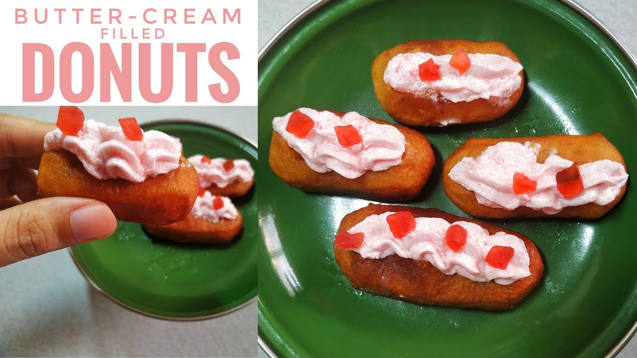 Fluffy Donuts Recipe How to make butter cream filled Donuts
