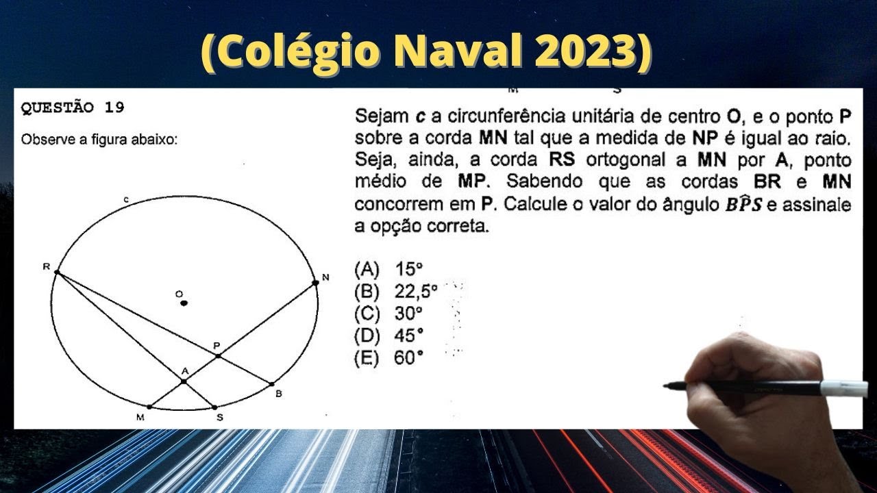 GABARITO DE MATEMÁTICA DO COLÉGIO NAVAL 2023 (QUESTÃO 19)