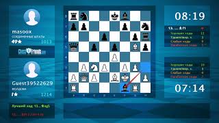 Chess Game Analysis: Guest39522629 - masoox : 1-0 (By ChessFriends.com)
