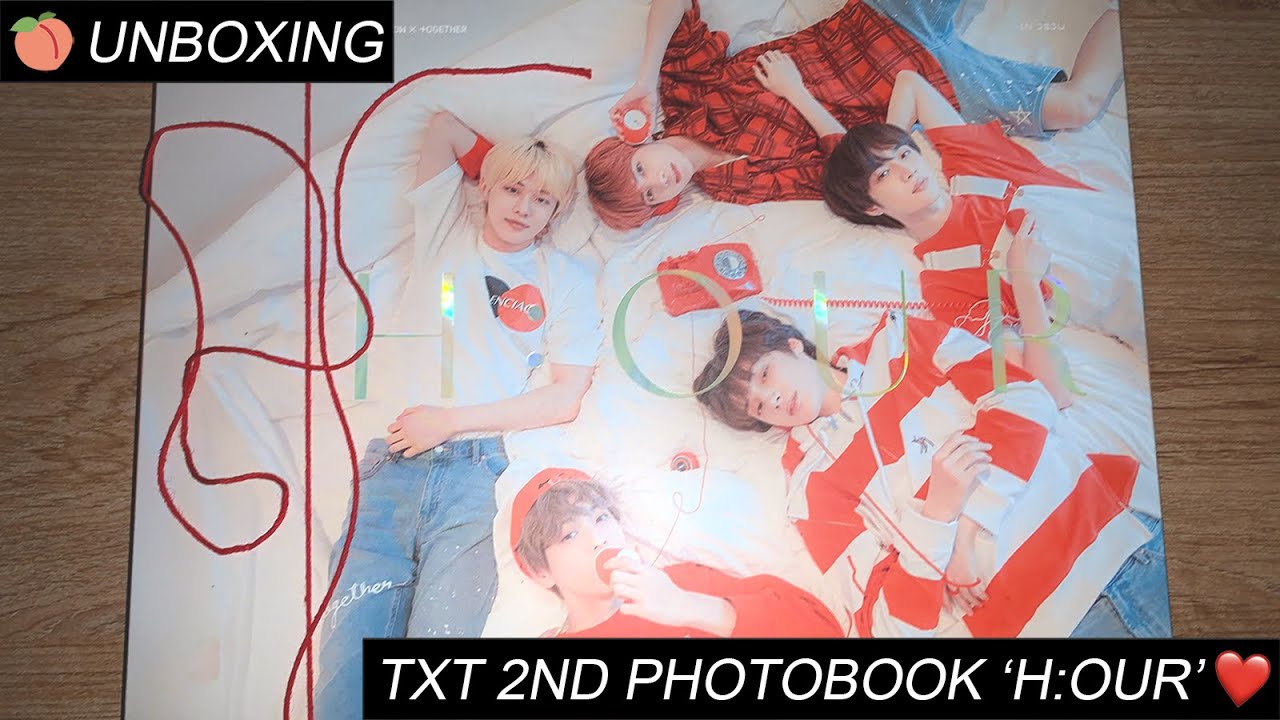 unboxing ; txt's second photobook h:our 💝 - YouTube
