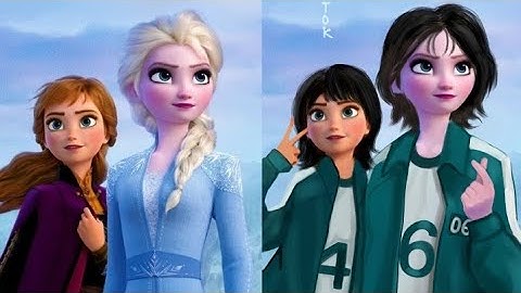 Anna & Elsa as 067 SQUID GAME Transformation #33 @DisneyTikTok