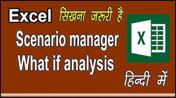 scenario manager in Excel hindi what if analysis in excel hindi