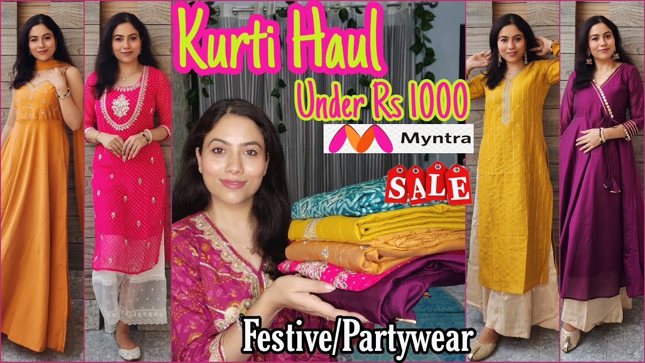 Myntra Kurta Try On Haul Under 500 For Office/College Wear - YouTube