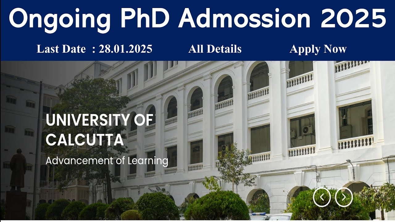 Ongoing PhD Admission 2025 // Calcutta University New PhD Admission ...