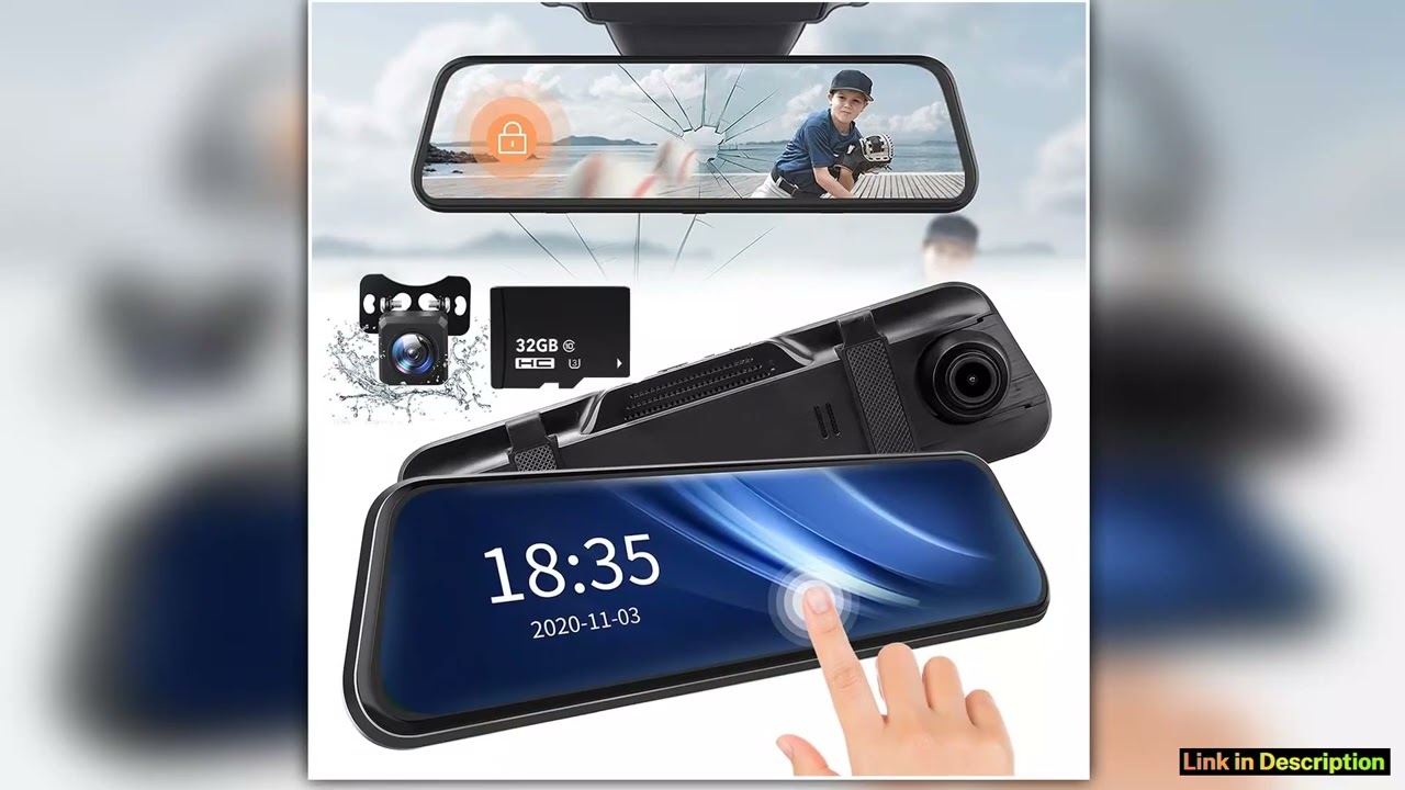 10 Inch Car DVR Car Touch Screen video Recorder Dual 1080P RearView Mirror Dashcam Camera Drive Rec