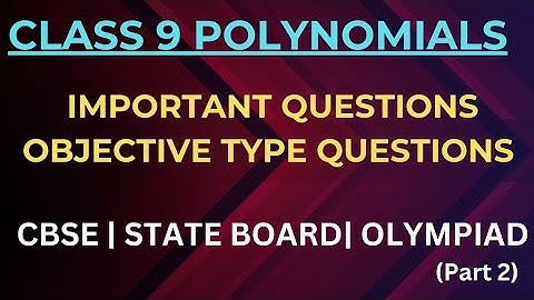 Best Objective Type Questions | Chapter 2 Polynomials | NCERT Class 9 Maths | Vedic Maths Mastery |