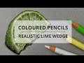 How to draw a lime wedge in coloured pencils