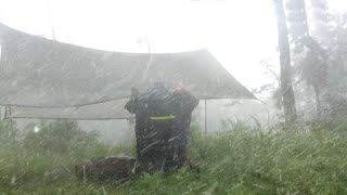CAMPING WITH HEAVY RAIN IN A LIGHTNING STORM ⛈️ BE ALONE AND RELAX IN A WARM TENT WHEN IT RAINS