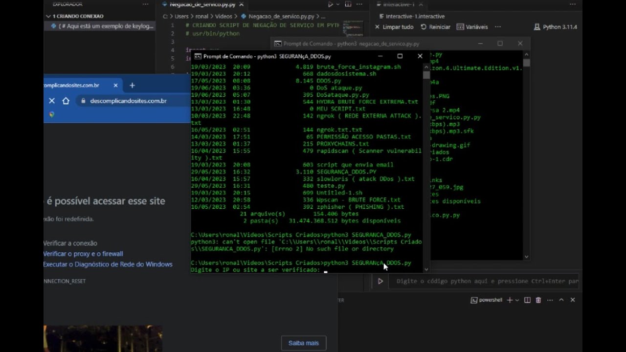 CRIANDO FERRAMENTA EM PYTHON PARA ATAQUE DoS - YouTube
