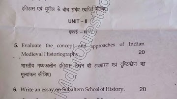 MA DDE History Final Year Historiography Concepts of Methods & Tools Question Paper