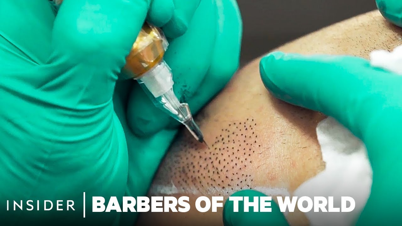 Experto en tatuajes de cuero cabelludo de Nueva York | Barberías de todo el mundo | Insider