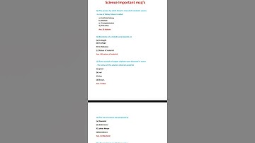 Science Important mcq