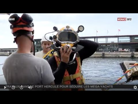 Port de Monaco : présence d'une barge