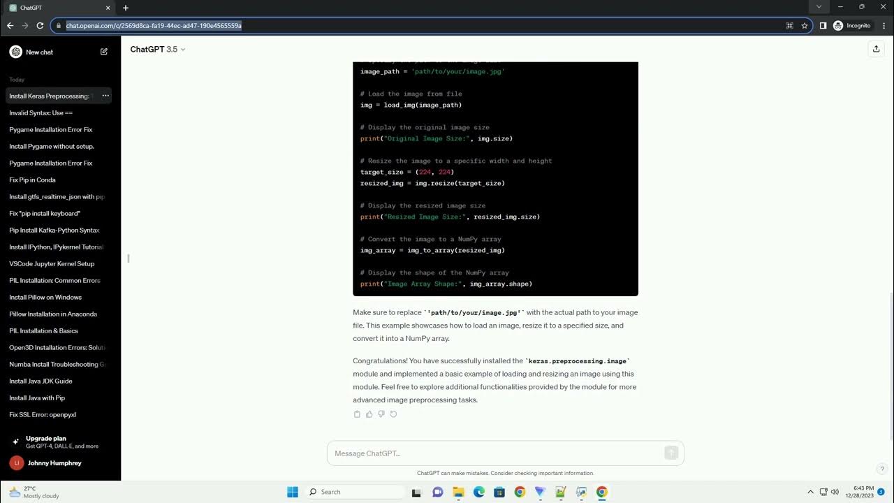 Pip install keras preprocessing image youtube