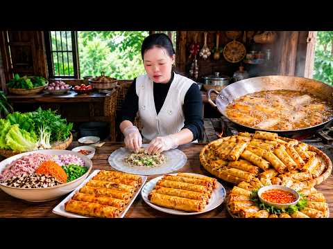 Traditional Crispy Fried Spring Rolls Made with Fresh Ingredients to Sell |Cooking Specialty Dishes