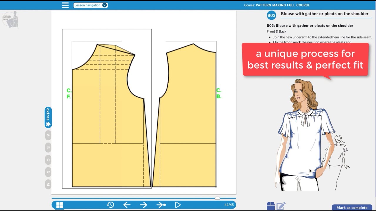 Online Courses Pattern Making for Fashion Design & Sewing with Tutor  support 